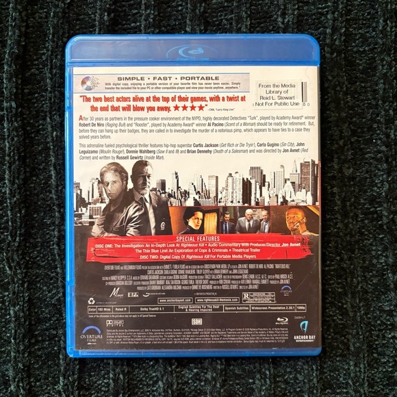 Righteous Kill Blu-ray Special Edition 2008 Al Pacino, Robert De Niro - Picture 2 of 3